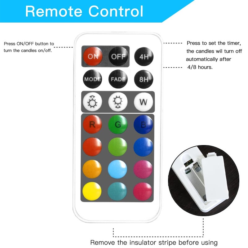 Novelty Place Flameless Candles with Remote, Real Flickering & Real Ivory Color Battery Powered LED Pillars Candle with Remote Control and Timer Function - 12 Preset Multi Colors - Image 4